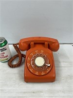 Orange 1970s rotary phone