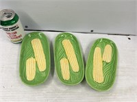 Majolica style corn platters