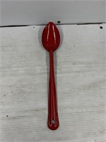 Red metal cooking spoon