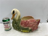 Decorative ceramic swan