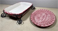 HENN pottery caserole & platter