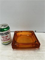 Square amber ash tray