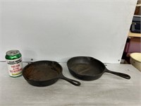 Cast iron cooking pans one is Wagner ware 8 in