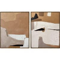 (Set of 2) 24" X 30" Framed Canvases Brown $56