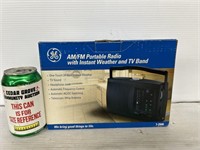 AM/FM portable radio with instant weather and TV