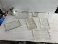 Small glass serving trays and glass lids