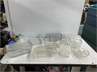 Glass refrigerator and casserole dishes