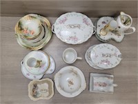 Butter w/Lids, Porcelain Plates, Bowls, Cups,