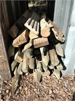 Pile of Misc Treated Fence Posts & Lumber