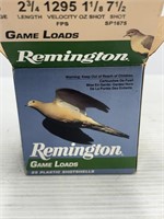 Remington game loads 25 plastic shotshells NO