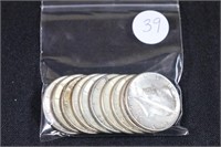 Bag Lot - 10 1964 Silver Kennedy Half Dollars