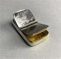 Antique Gold Vermeil Silver Snuff Pill Box