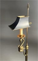 Chapman French Empire Brass Swan Floor Lamp
