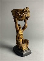 Art Deco Style Figural Chalkware Bowl