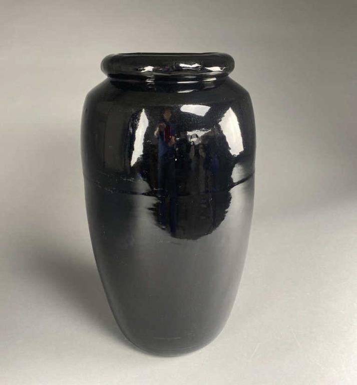 Western Stoneware Black Pottery Floor Vase