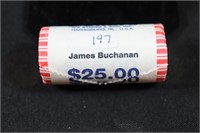 UNC Roll Presidential Dollar Coins - James Buchana