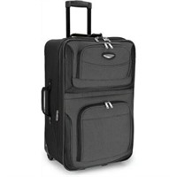 $98  Amsterdam Rolling Luggage  Gray  25-Inch