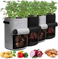 $17  10Gal Potato Grow Bags  4 Pack  Black/Gray
