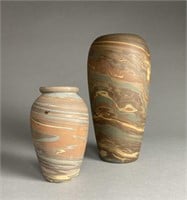 2 Niloak Pottery Mission Swirl Vases Ozarks