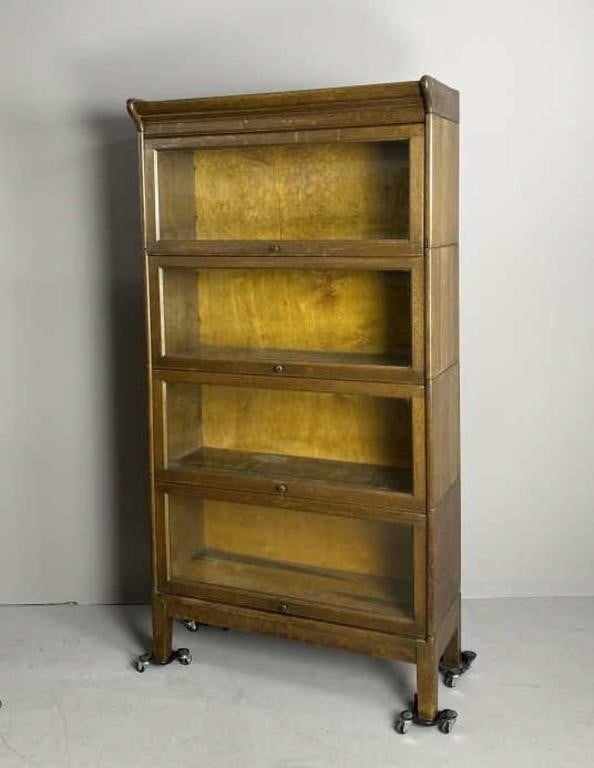 Antique Oak Barrister Stacking Bookcase 4 Section
