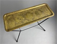 Persian Brass And Iron Portrait Tray Table
