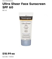 NEUTROGENA Ultra Sheer Face Sunscreen SPF 60 -