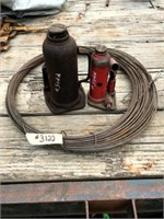 2 Bottle Jacks & Roll of Smooth Wire