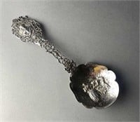 Antique German Silver Rococo Revival Serving Spoon