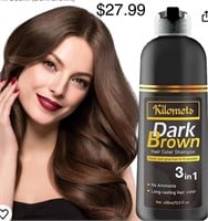 Kilomets Dark Brown Hair Dye Shampoo 400ml- 100%