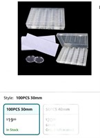 Coin Capsules Holder 100 Pcs 30mm Clear Round