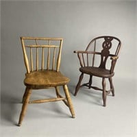 Two Children's Miniature Windsor Chairs