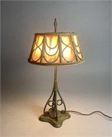 Green Wicker Table Lamp Early 20th Century