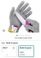 NoCry Cut Resistant Gloves for Kids, XS (8-12