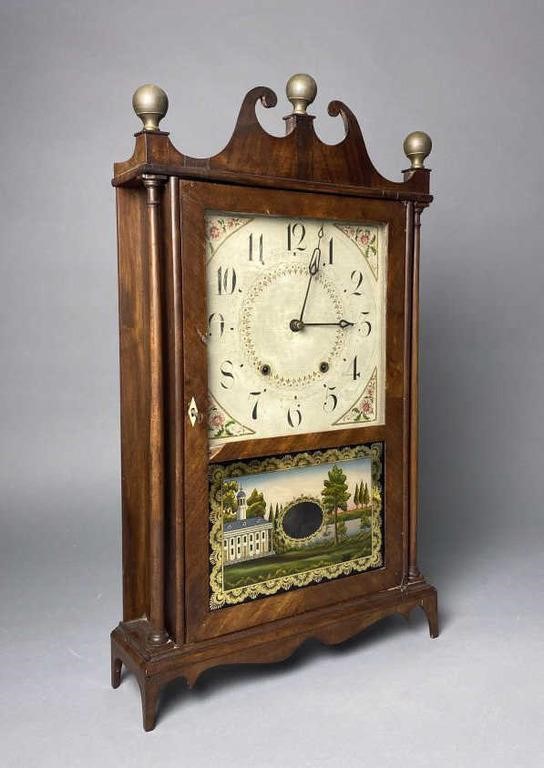 Eli Terry Pillar and Scroll Shelf Clock 1820s