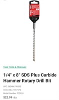 1/4" x 8" SDS Plus Carbide Hammer Rotary Drill