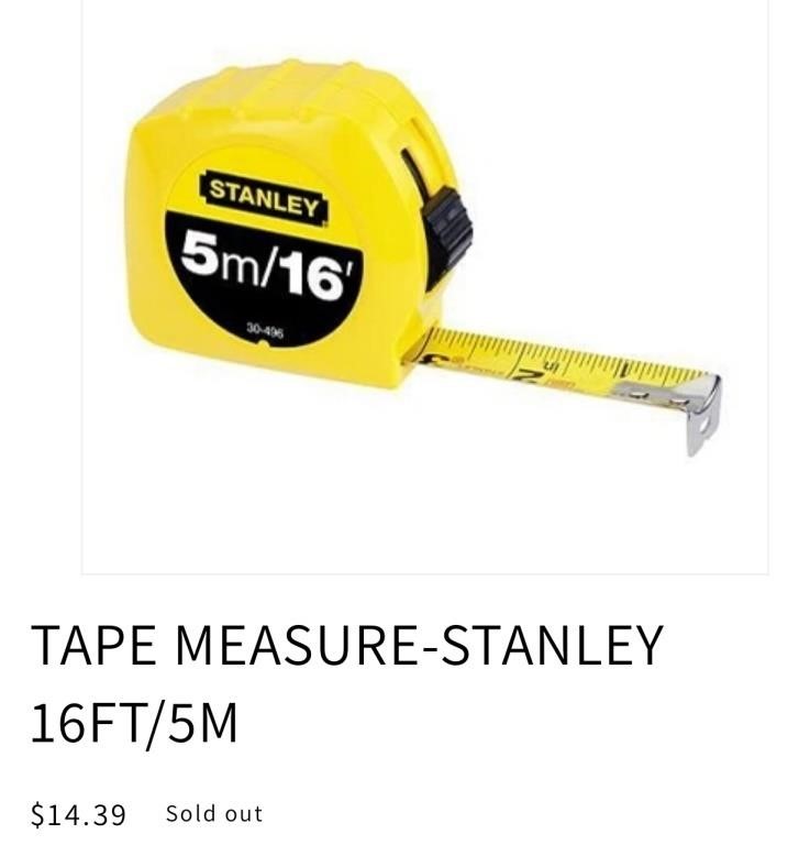 TAPE MEASURE-STANLEY 16FT/5M