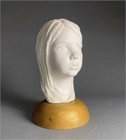 Midcentury Plaster Bust of a Young Girl
