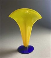 Richard Blenko Fan Vase Model 872 Signed & Dated