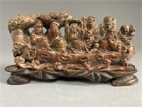 Chinese Soapstone Carving Of Eight Immortals