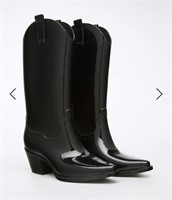 Size 9 rider rain boot - black - shoe dazzle -