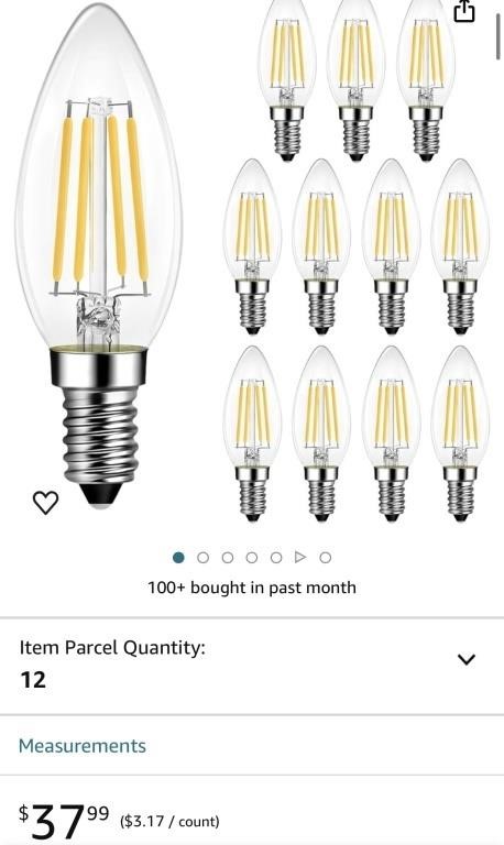 LED Chandelier Light Bulbs, Dimmable 500 Lumens,