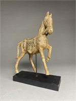 Carved Wooden Horse Sculpture