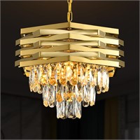 $150  Crystal Gold Chandelier 5-Lights W15.7