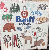 Banff Canada wooden sign 11x11in