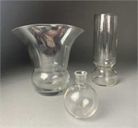 3 Crystal Art Glass Vases, Baccarat