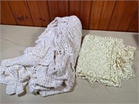 doilie bed spread &  table cloth