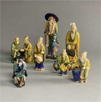 Eight Chinese  Mudman Sculptures