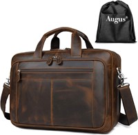 $130  Leather Duffel  fits 15.6 Laptop  Dark Brown