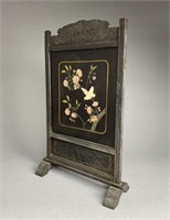 Antique Japanese Wooden Fire Screen