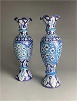 Pair 19th C. Sindh Multan Terracotta Floor Vases
